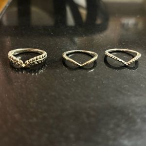 3 pandora stacking rings